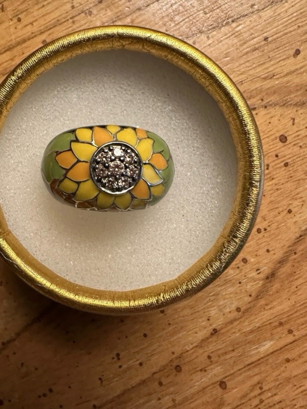 BELLE ETOILE SUNFLOWER RING FINE CLASSIC SOLID STERLING PAVE’